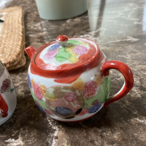 3 small Asian oriental teapots mini Vintage euc - Picture 2 of 13